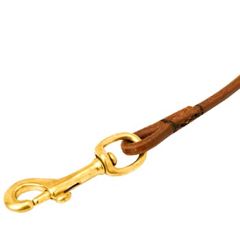 Amstaff Round Leather Leash with Massive Snap Hook