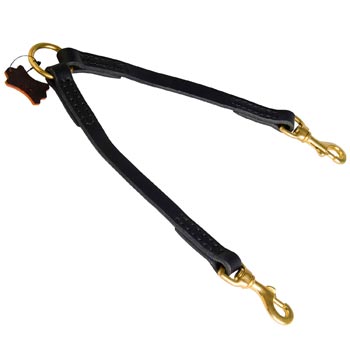 Amstaff Coupler Leather for 2 Dogs Comfy Walking