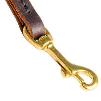 Amstaff Leash Leather with Brass Snap Hook for  Collar Clasping