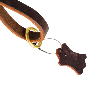 Leather Amstaff Leash with Brass-Made O-Ring