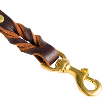 Amstaff Short Leather Pull Tab with Rust-proof Snap Hook