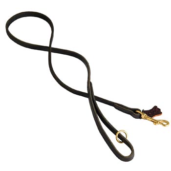 Leather Dog Leash Stitched with Smooth Surface for  Amstaff